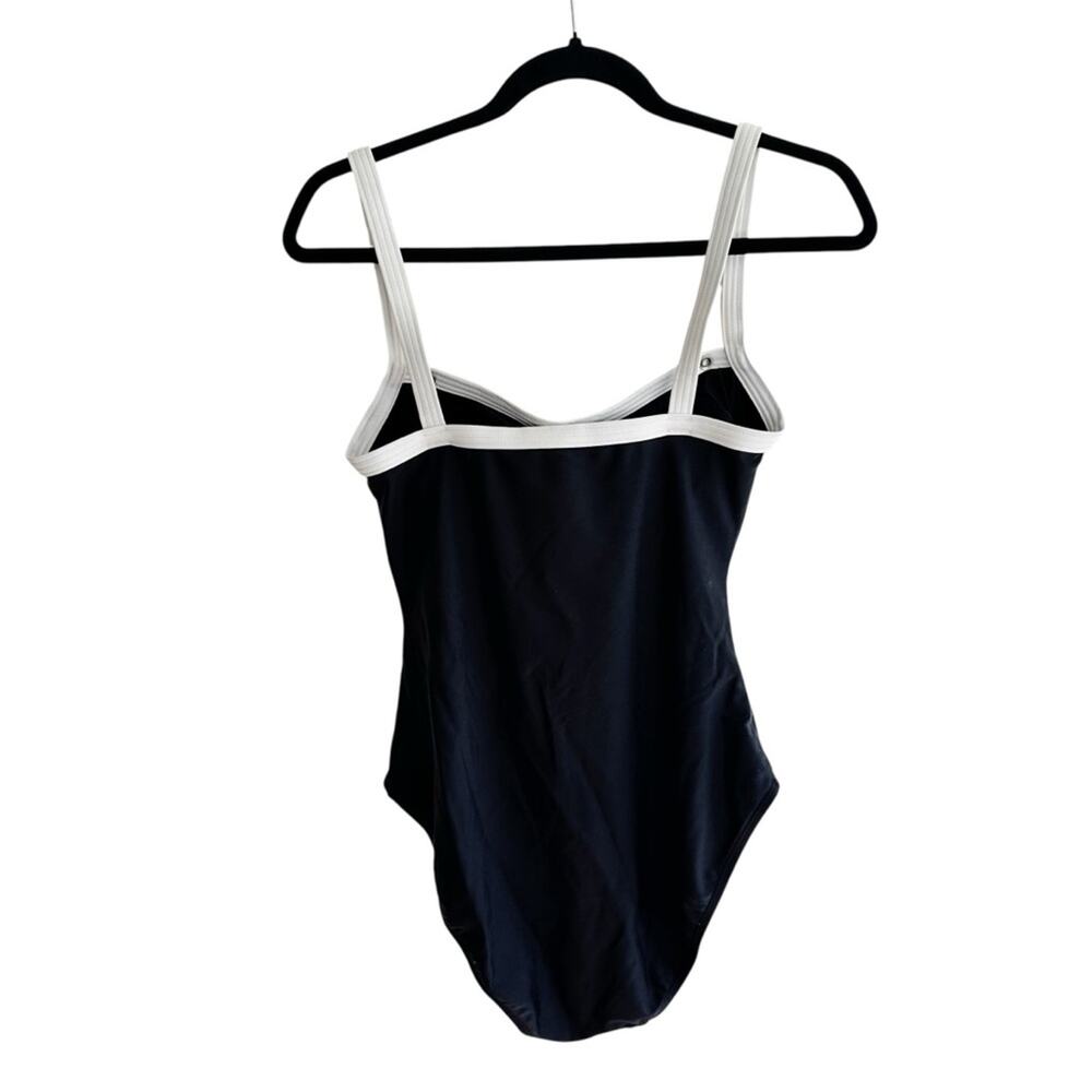 La Blanca One Piece Square Neck Nautical Solid Swimsuit - Picture 7 of 7